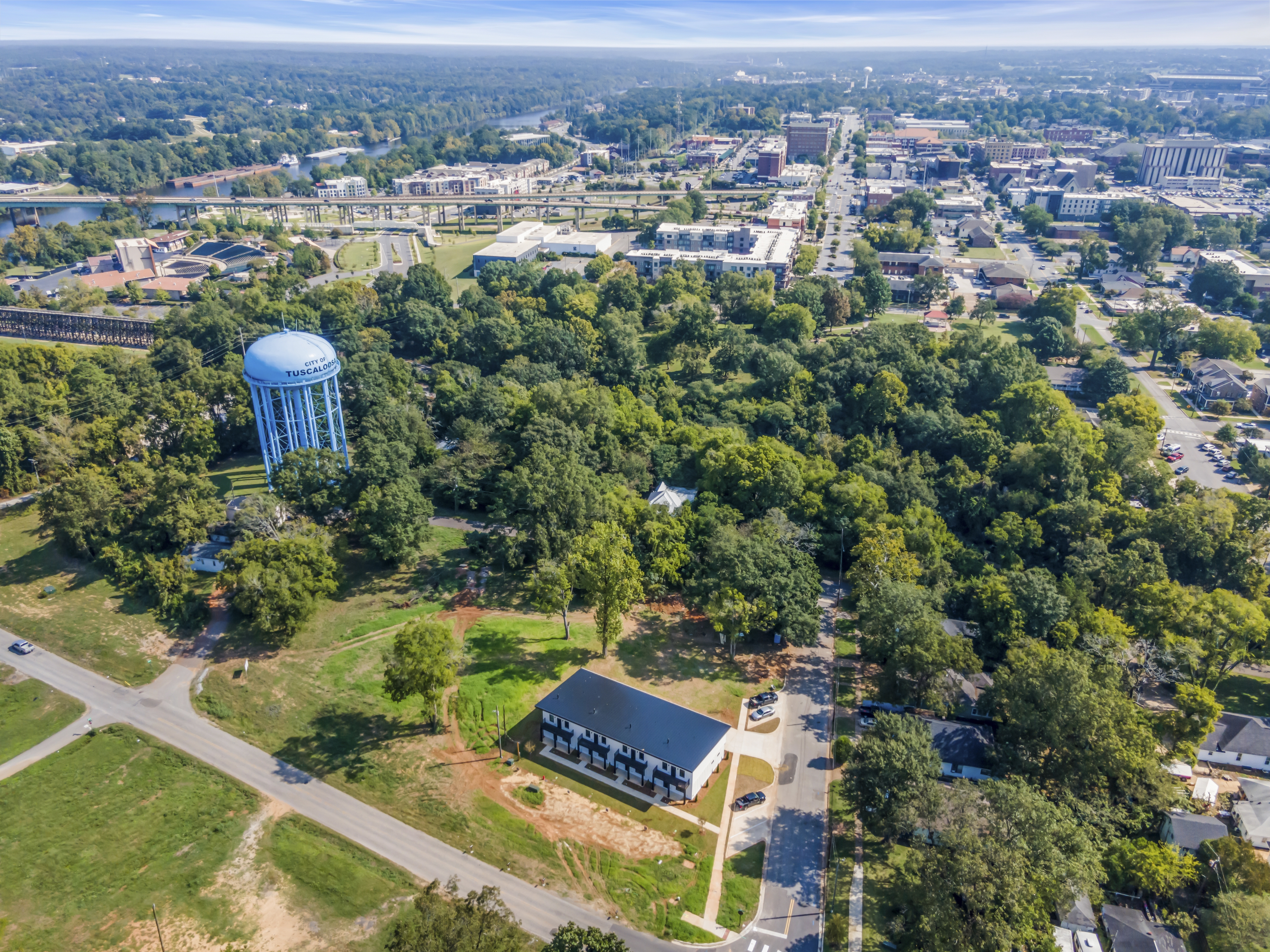 construction at River District Towmnhomes in Tuscaloosa, AL