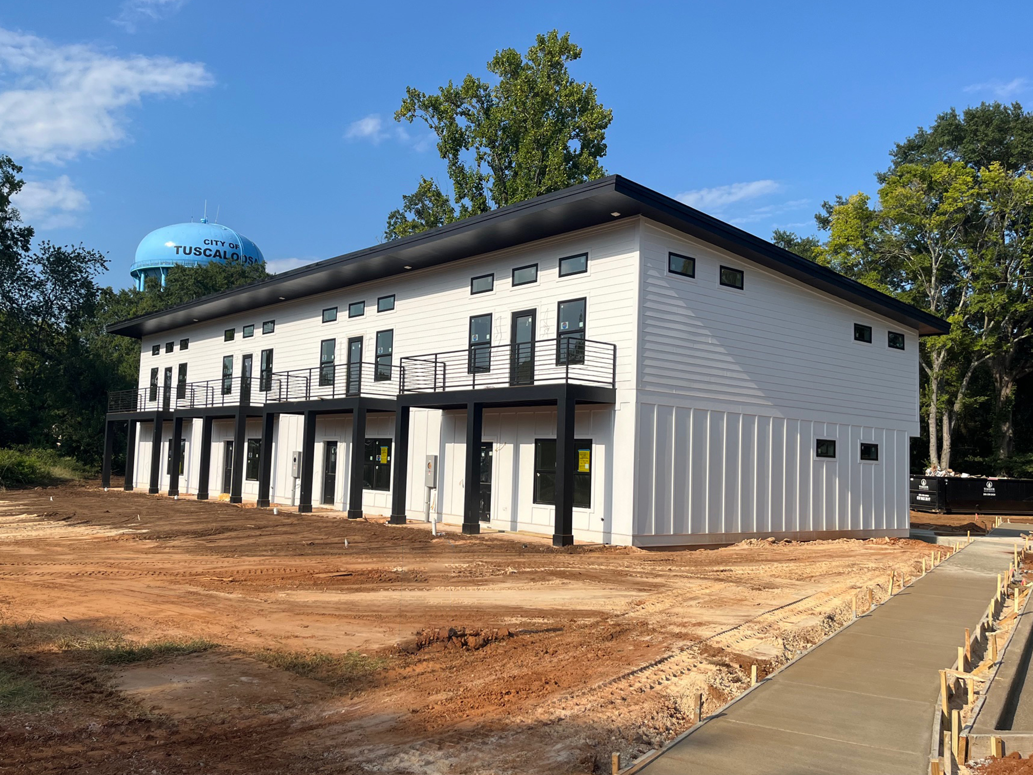 construction at River District Towmnhomes in Tuscaloosa, AL